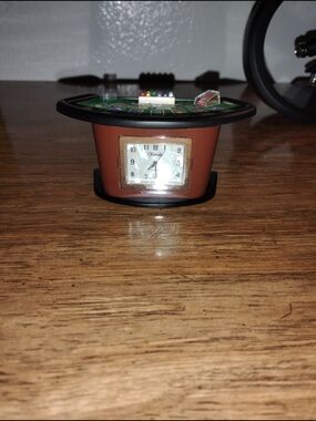 Mini Casino Roulette Table Clock in Green and Brown